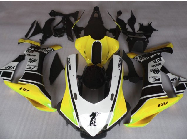Giallo Lucido & Bianco 2015-2019 Yamaha R1 Carene Moto Giallo Lucido & Bianco 2015-2019 Yamaha R1 Carene Moto