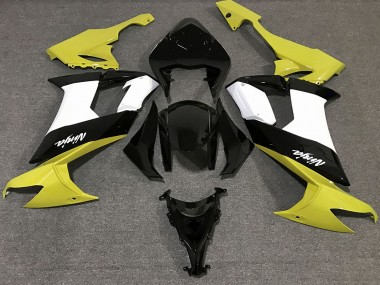 Giallo Lucido Bianco & Nero 2008-2010 Kawasaki ZX10R Carene Moto