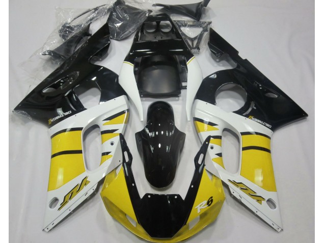Giallo Lucido & Nero 1998-2002 Yamaha R6 Carene Moto Giallo Lucido & Nero 1998-2002 Yamaha R6 Carene Moto