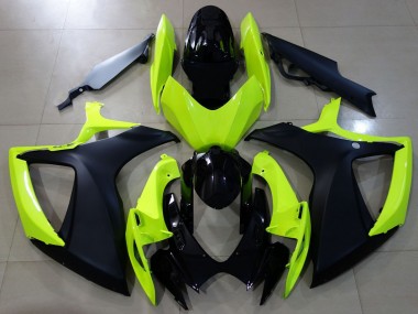 Giallo Lucido & Nero 2006-2007 Suzuki GSXR 600-750 Carene Moto