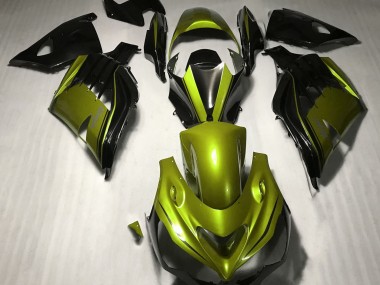 Giallo Lucido & Nero 2012-2021 Kawasaki ZX14R Carene Moto