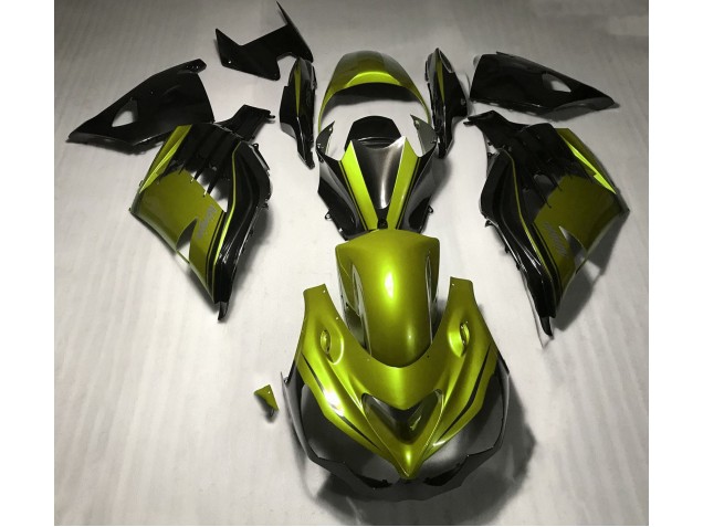 Giallo Lucido & Nero 2012-2021 Kawasaki ZX14R Carene Moto Giallo Lucido & Nero 2012-2021 Kawasaki ZX14R Carene Moto