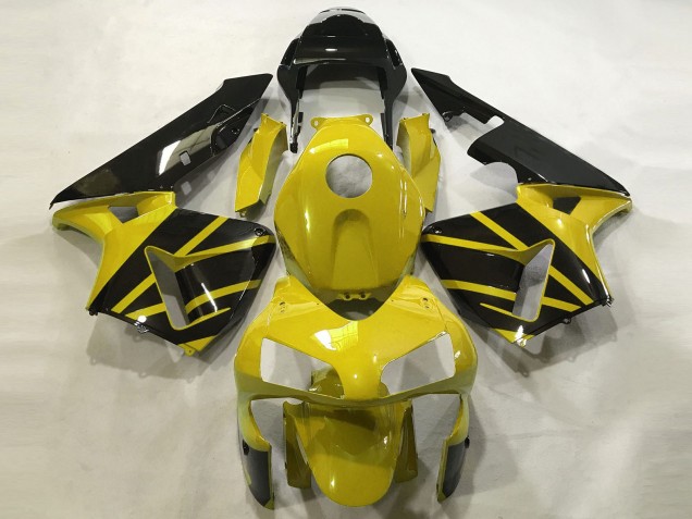 Giallo Senape & Nero Lucido 2003-2004 Honda CBR600RR Carene Moto Giallo Senape & Nero Lucido 2003-2004 Honda CBR600RR Carene Moto
