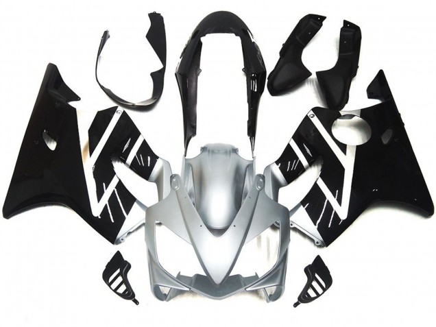 Grigio Argento & Nero Lucido 2004-2007 Honda CBR600 F4i Carene Moto Grigio Argento & Nero Lucido 2004-2007 Honda CBR600 F4i Carene Moto