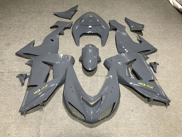 Grigio & Giallo Liscio 2006-2007 Kawasaki ZX10R Carene Moto Grigio & Giallo Liscio 2006-2007 Kawasaki ZX10R Carene Moto