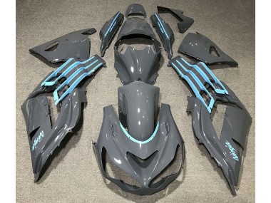 Grigio Lucido & Azzurro 2012-2021 Kawasaki ZX14R Carene Moto