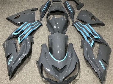 Grigio Lucido & Azzurro 2012-2021 Kawasaki ZX14R Carene Moto