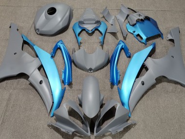 Grigio Opaco & Azzurro 2008-2016 Yamaha R6 Carene Moto