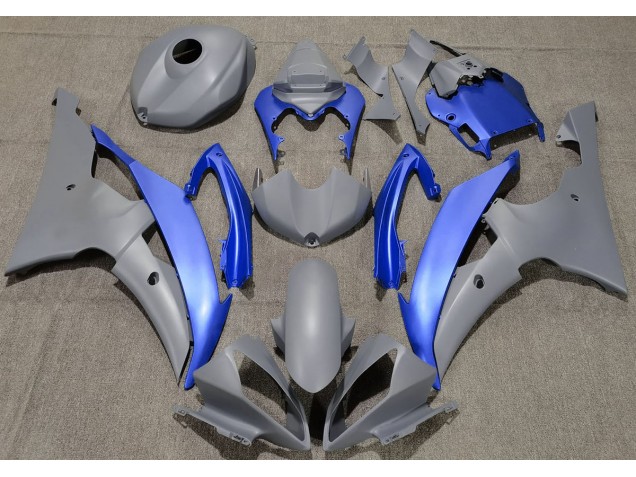 Grigio Opaco & Blu 2008-2016 Yamaha R6 Carene Moto Grigio Opaco & Blu 2008-2016 Yamaha R6 Carene Moto