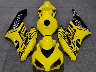 Jaune Noir Flamme 2004-2005 Honda CBR1000RR Carene Moto