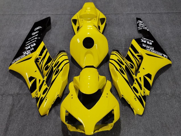Jaune Noir Flamme 2004-2005 Honda CBR1000RR Carene Moto Jaune Noir Flamme 2004-2005 Honda CBR1000RR Carene Moto