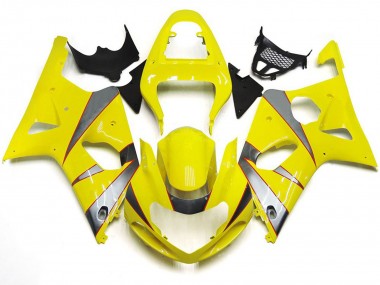 Kit R Giallo Lucido & Argento 2000-2002 Suzuki GSXR 1000 Carene Moto