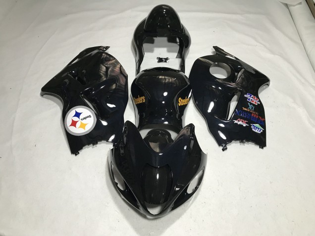 Logo Della Squadra Nero Lucido 1997-2007 Suzuki GSXR 1300 Carene Moto Logo Della Squadra Nero Lucido 1997-2007 Suzuki GSXR 1300 Carene Moto