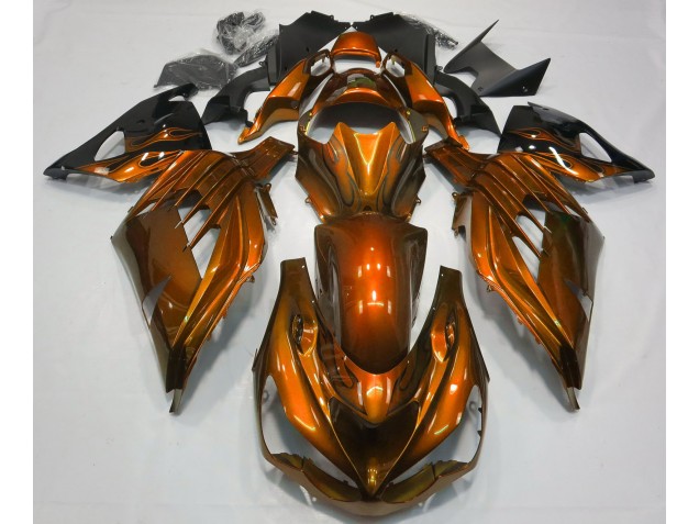 Lucentezza Arancione Bruciato 2012-2021 Kawasaki ZX14R Carene Moto Lucentezza Arancione Bruciato 2012-2021 Kawasaki ZX14R Carene Moto