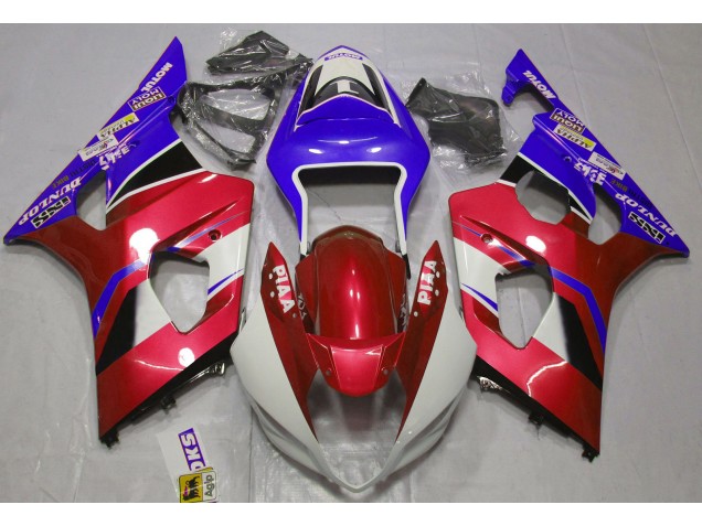 Lucentezza Candy Rosso & Blu 2003-2004 Suzuki GSXR 1000 Carene Moto Lucentezza Candy Rosso & Blu 2003-2004 Suzuki GSXR 1000 Carene Moto