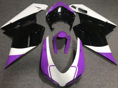 Lucido Viola Bianco & Nero 2007-2014 Ducati 848 1098 1198 Carene Moto