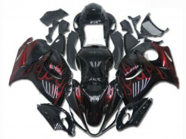 Carena Moto Suzuki GSXR 1300 Hayabusa 2008-2020 - Nero Lucido Rosso Fiamma