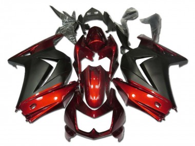 Carena Moto Kawasaki EX250 2008-2012 - Rosso Nero Opaco