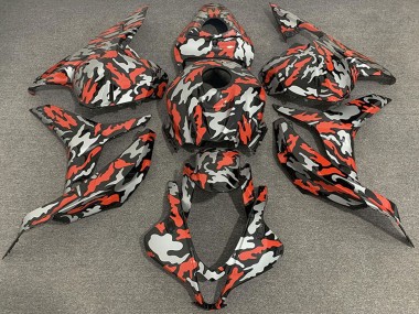 Carene Moto Honda CBR600RR 2009-2012 - Rosso Grigio Camouflage
