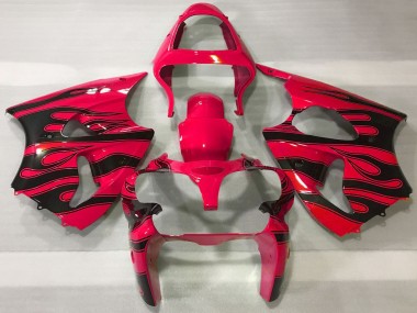 Carene Moto Kawasaki ZX6R 2000-2002 - Rosso Nero Fiamma