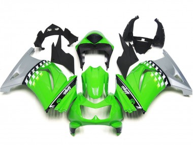 Carene Moto Kawasaki Ninja 250 2008-2012 - Verde Argento Nero