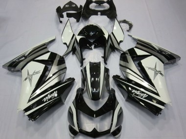 Carene Moto Kawasaki Ninja 250 2008-2012 - Bianco Argento Stella Nero Lucido