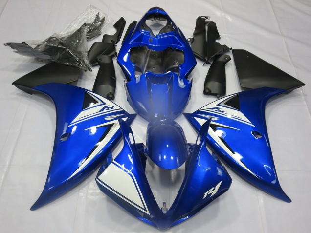 Carene Moto Yamaha R1 2012-2014 - Blu Bianco Nero Opaco