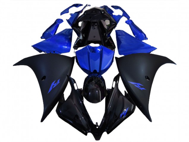 Carene Moto Yamaha R1 2012-2014 - Nero Lucido Nero Opaco Blu