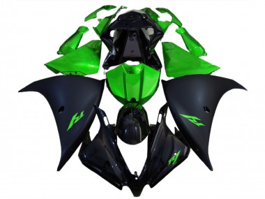 Carene Moto Yamaha R1 2012-2014 - Nero Lucido Nero Opaco Verde