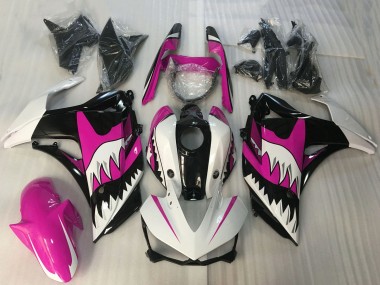 Carene Moto Yamaha R3 2015-2018 - Bianco Rosa Nero Lucido Squalo