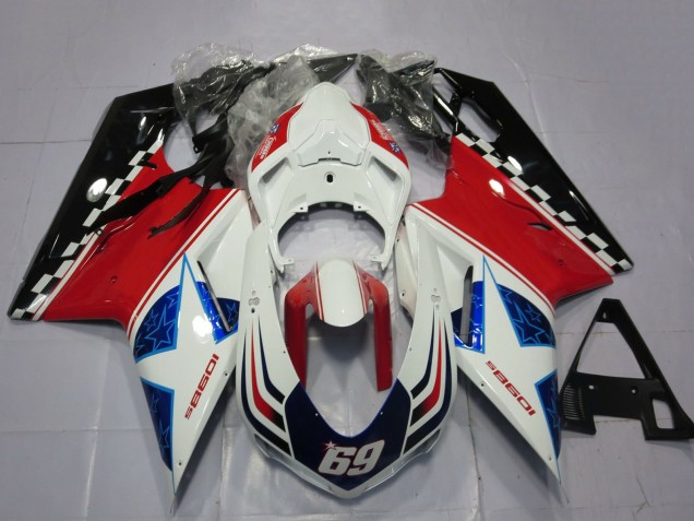 Carene Moto Ducati 1098 2007-2014 - Bianco Rosso Nero Blu 69