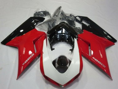 Carene Moto Ducati 1098 2007-2014 - Rosso Bianco Nero Lucido