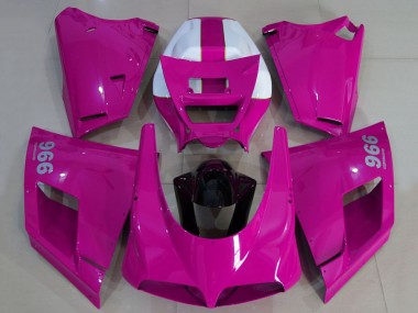 Carene Moto Ducati 996 1993-2005 - Lucido Rosa Bianco Nero