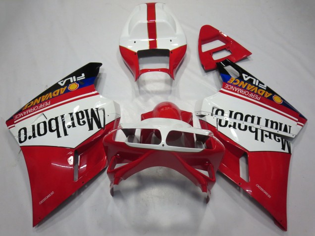 Carene Moto Ducati 748 916 996 998 1993-2005 - Bianco Rosso Nero Lucido Marlboro
