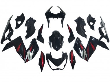 Carena Moto Kawasaki Z250/Z300 2015-2016 - Nero Lucido Rosso Argento