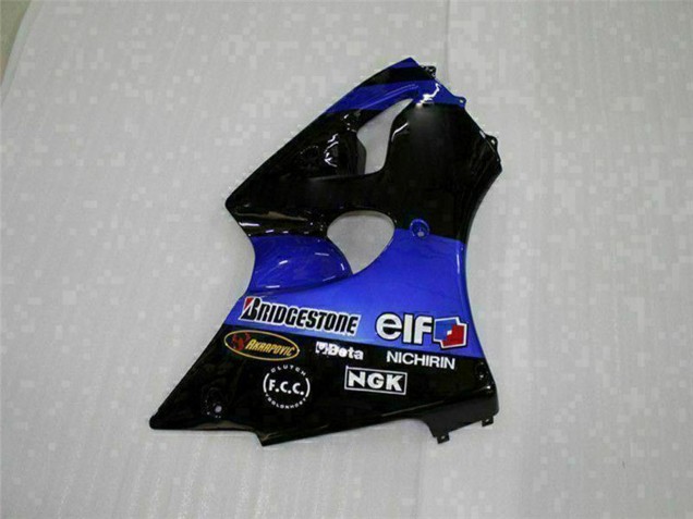 Carena Moto Kawasaki ZX6R 2000-2002 - Blu Nero Lucido Elf Bridgestone