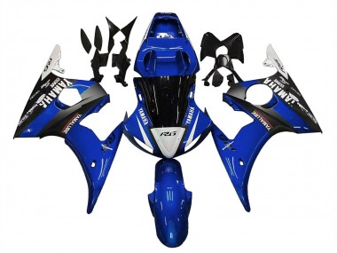 Carena Moto Yamaha YZF R6S 2006-2009 - Blu Bianco Nero Lucido Yamalube