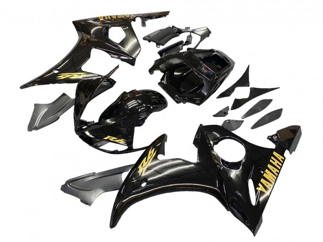 Carena Moto Yamaha YZF R6S 2006-2009 - Nero Lucido Oro Decals
