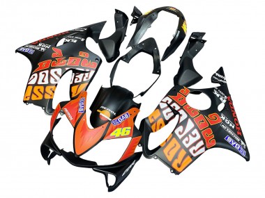 Carena Moto Honda CBR600 F4i 2004-2007 - Nero Opaco Arancia Rossi