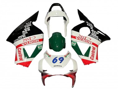 Carena Moto Honda CBR900RR 954 2002-2003 - Bianco Rosso Verde Nero Lucido Castrol