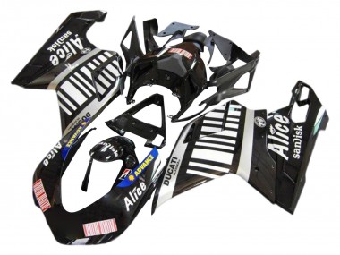 Carena Moto Ducati 1098 2007-2014 - Argento Nero Lucido Alice Sandisk