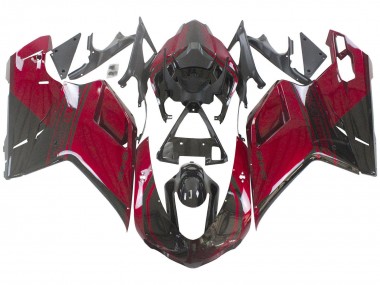 Carena Moto Ducati 848 2007-2014 - Rosso Nero Lucido