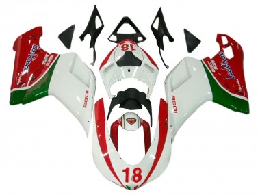 Carena Moto Ducati 848/1098/1198 2007-2014 - Bianco Rosso Verde 18