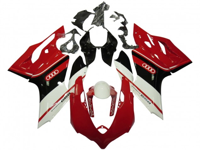 Carena Moto Ducati Panigale 899 2011-2014 - Bianco Rosso Nero Lucido Dunlop