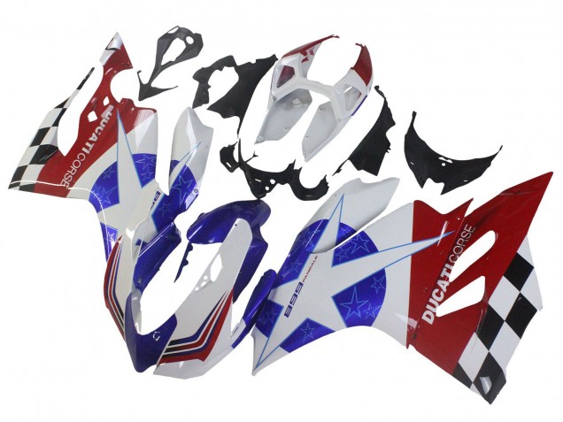 Carena Moto Ducati Panigale 899 2011-2014 - Bianco Blu Rosso Nero