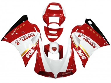 Carena Moto Ducati 996 1993-2005 - Bianco Rosso Oro Nero Lucido Corse Performance