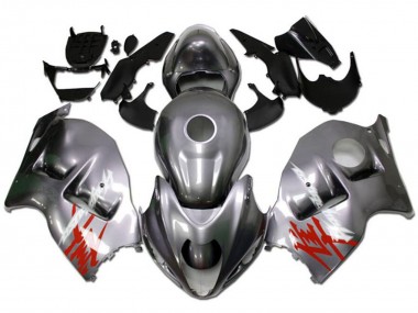 Carena Moto Suzuki GSXR 1300 Hayabusa 1996-2007 - Argento Rosso Bianco Decal