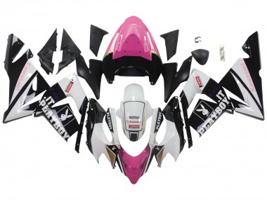 Carena Moto Kawasaki ZX10R 2004-2005 - Nero Rosa Bianco Playboy Motul