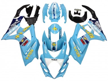 Carena Moto Suzuki GSXR 1000 2007-2008 - Azzurro Chiaro Giallo Nero Motul Rizla