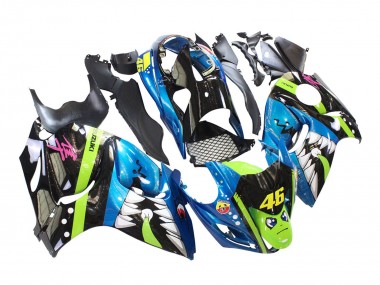 Carene Moto Suzuki GSXR 1300 Hayabusa 2008-2020 - Blu Verde Nero Squalo 46